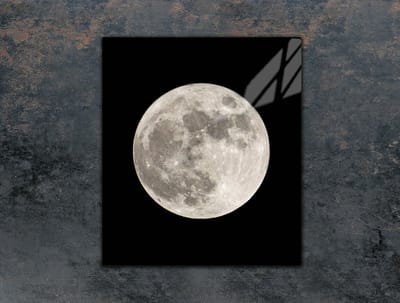 TMK ArtDeko - Snijplank - 45x52 cm - Maan - Gehard Glas