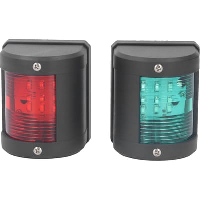 2 Stuks LED Navigatielicht PC Stuurboord Groen Bakboord Rood 112,5 graden Stralingshoek IP54 Waterdicht 2NM Marine Boot Licht black