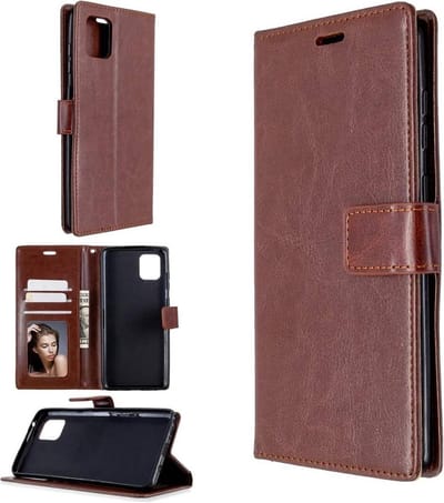 Portemonnee Book Case Hoesje Geschikt voor: Samsung Galaxy A31 - Bruin