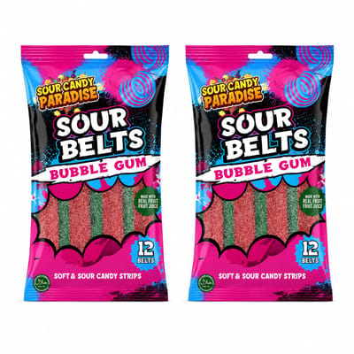 Sour Candy Paradise- Sour Belts Bubble Gum Flavour