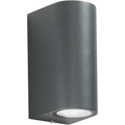 F.A.N. Europe Buitenwandlamp ONE, antraciet Hoogte 13 cm Metaal IP54, 2-lamps.