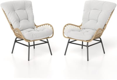 Balkonset 2 personen - Tuinset - Bistroset - Naturel - Weerbestendig - 2 delig - Tuintafel en 2 stoelen - 2 personen - Metaal