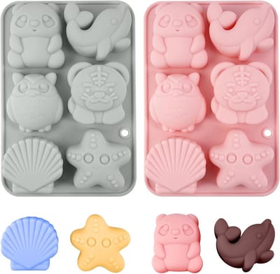 3D Silicoon Mallen voor Zee Dieren, Marine Thema Fondant Mallen Set voor Taart, Chocolade en Zeep, Creatieve Bakvormen voor DIY Projecten en Decoraties
