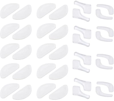 Dailygoods- Neuspads Siliconen - Zelfklevend - Antislip - Bril Pads - D-vorm - Comfortabel - Perfecte Pasvorm - Brillenpads