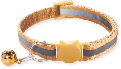 BTH Halsband kat - Katten Halsband - Kaki Bruin - 18-32 cm - Veiligheidssluiting - Kattenbandje - Kattenriem - Kitten