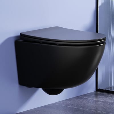 Hangend Wandtoilet Zwart Zonder Rand met Softclose Bril