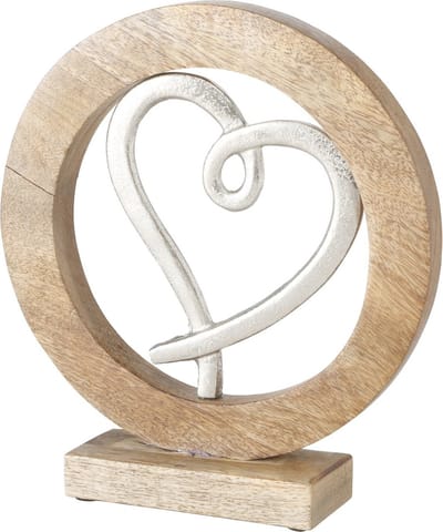 Decoratief object Loretja,Hart, H 27cm, Mangohout