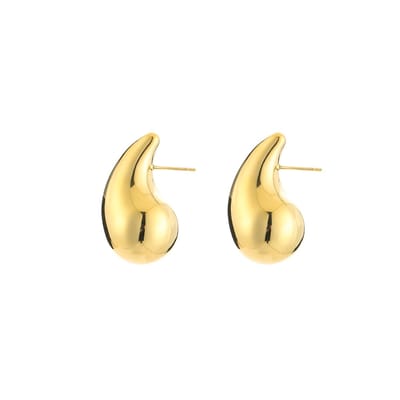 Michelle Bijou, druppel oorbellen, goud, stainless steel