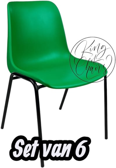 Kantinestoel Helene Groen -set van 6- zwart onderstel kantinestoel stapelstoel kuipstoel vergaderstoel tuinstoel kantine stoel stapel stoel tuin stoel kantinestoelen stapelstoelen kuipstoelen arenastoel schoolstoel bezoekersstoel Everardo
