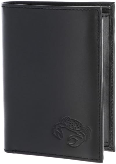 oxmox Leren portemonnee Leather RFID Protect Kombibörse Crab 2.0 Embossed Black zwart