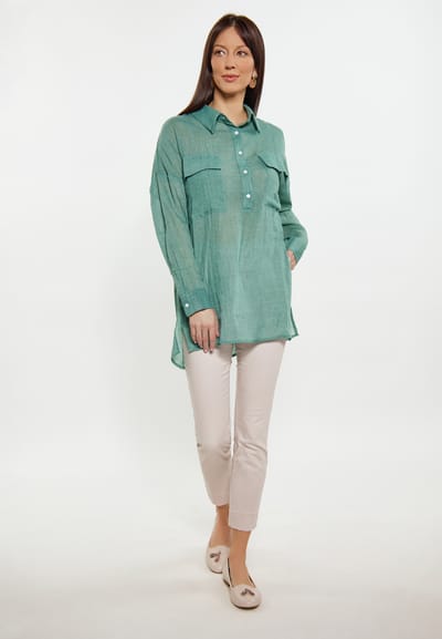 usha Blouse Dames Salie groen