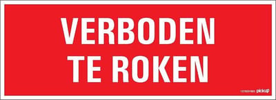 Pickup bord 33x12 cm - Verboden te roken