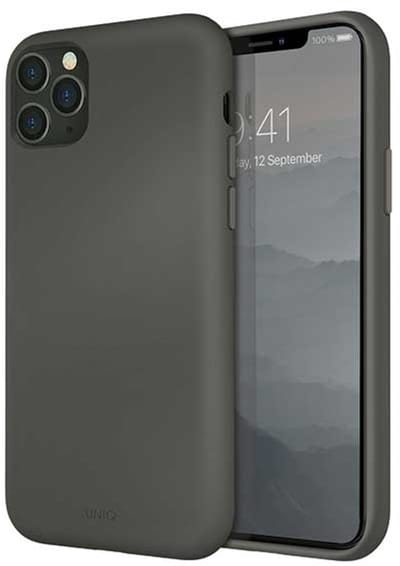 Uniq Lino Hue Serie - Hoesje voor iPhone 11 Pro Max - Grijs - Antislip Greep - Meteen Toegang