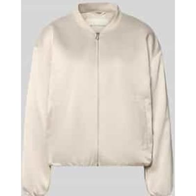 Tom Tailor - Satijnen blouson met bomberkraag - Maat XL - sand stone beige