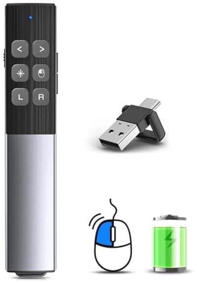 Oplaadbare Draadloze Presenter voor Presentaties met USB Type C – Presentator Pointer voor Mac, PC en Laptop