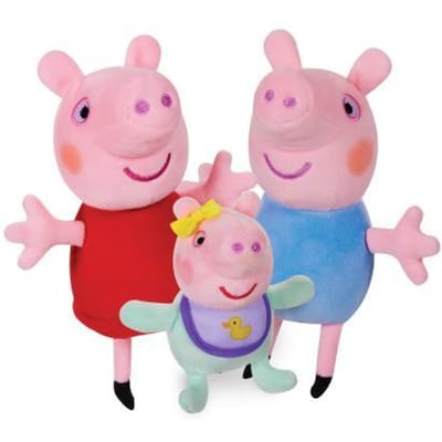 Peppa Pig 3-delige Knuffelset – Peppa, George & Baby Evie – Zachte Pluche Knuffels