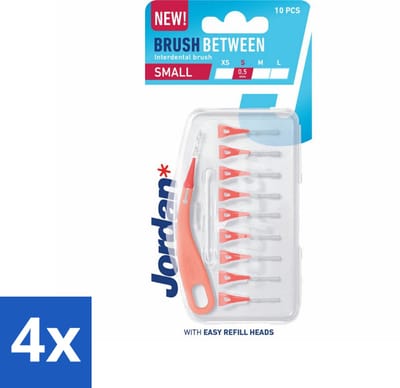 4 x Jordan - Ragers - Maat Small - 0,5 mm - 10 Ragers - Interdentale Reiniging - Tanden Poetsen - Tandplak Verwijderen - Tandenborstel - Mondhygiëne