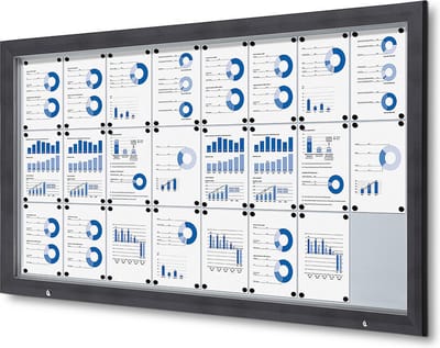 Vergrendelbaar Notitiebord Outdoor SCT met Gasveer 24 X A4 Antraciet - Syna SCT24XA4PHC7016JS - Horeca & Professioneel