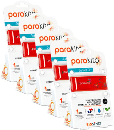 Parakito Kinderen - Anti-Muggen Armband Sport - Natuurlijk - Navulbaar - Tot 15 Dagen Bescherming per Navulling - Waterbestendig - 5 stuks