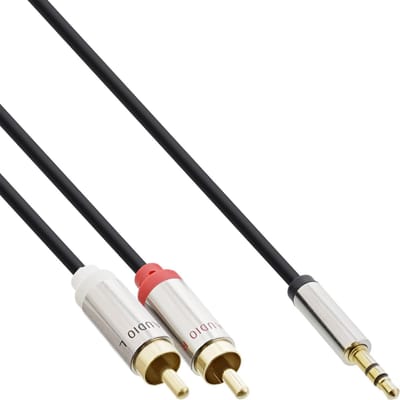 InLine 3,5mm Jack - Tulp stereo audio slim kabel - 1 meter