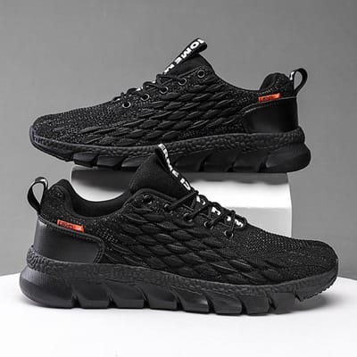 Heren Hardloopschoenen Lichtgewicht Outdoor Gym Joggen Comfortabele Casual Wandelschoenen Veters Trendy Tennisschoenen voor Man 39 zwart