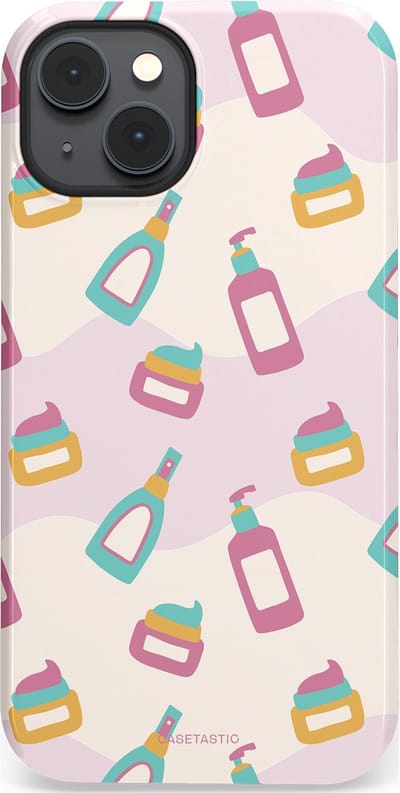 Casetastic Hoesje Geschikt voor Apple iPhone 14 Magsafe - Stijlvolle Beschermende Duo-layer Case - Bubbels & Borstels - Clean Girl - Makeup