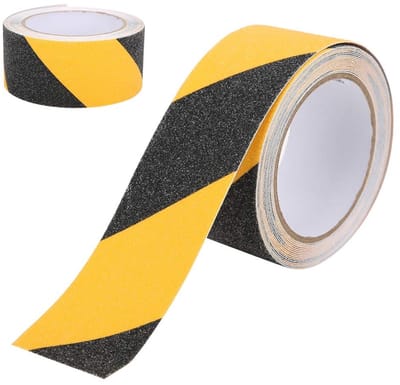 Allecto - Reflecterende Tape Zwart Geel 50mm x 5m - Veiligheidswaarschuwing voor Verkeer en Sport