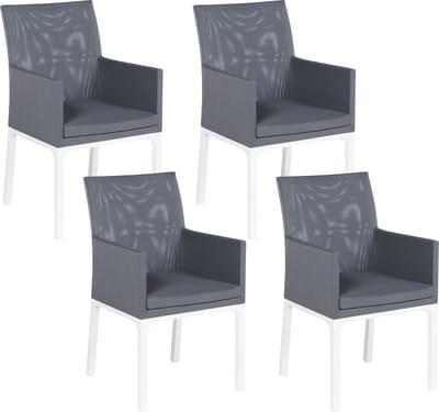 BACOLI - Tuinstoel set van 4 - Donkergrijs - Polyester