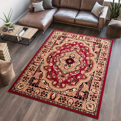 Tapiso Atlas PP Vloerkleed Rood Woonkamer Tapijt Maat- 80x150
