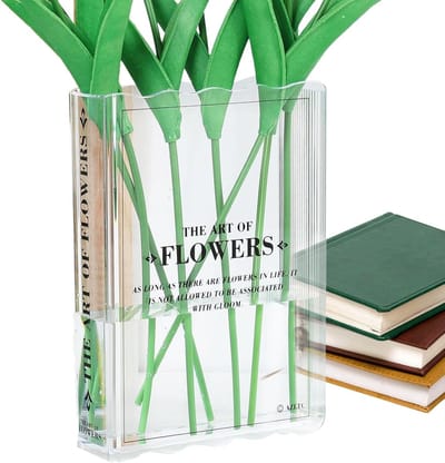 Boekvaas Acryl - Decoratieve Standaard - Bloemen Presenteren - Creatief Transparant Design - 23.9x16.5x5.8 cm - Transparant