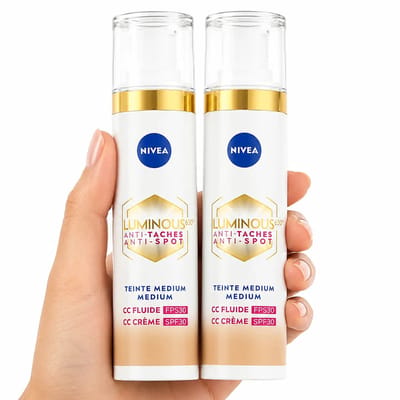 NIVEA - Cellular LUMINOUS630 CC Crème Medium - Gekleurde Dagcrème - Tegen Pigmentvlekken - SPF 30 - 40 ml - Voordeelverpakking - 2 stuks - CC cream - NIVEA Cellular LUMINOUS630