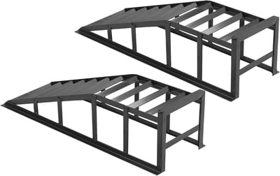 Hydraulische oprijplaten - Stalen hefbrug - Voertuigonderhoud - Traploos verstelbaar - 2000 kg set - Grijs