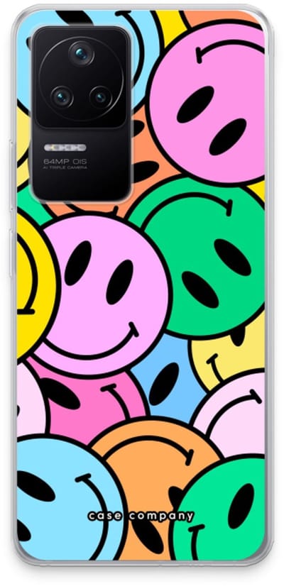 Case Company® - Hoesje geschikt voor Xiaomi Poco F4 hoesje - Smiley N°1 - Soft Cover Telefoonhoesje - Bescherming aan alle Kanten en Schermrand