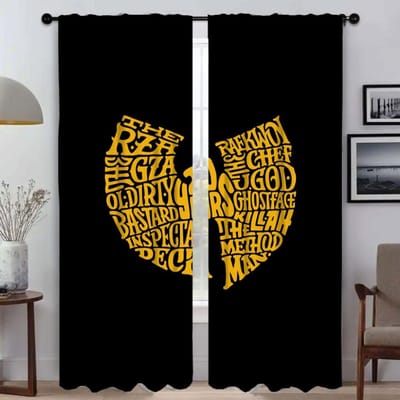 Wu Tang Clans Scheidingsgordijnen voor Woonkamer Gordijn Halloween Decoratie Tule voor Slaapkamer Huis Interieur Gordijnen 2 Stuks W50xH70cmx2pcs-CL