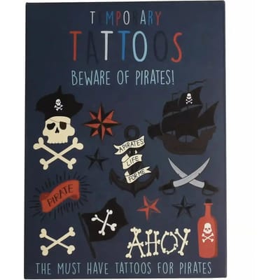 Tatoeage voor kinderen Rex London temporaires Beware Of Pirates (x2)