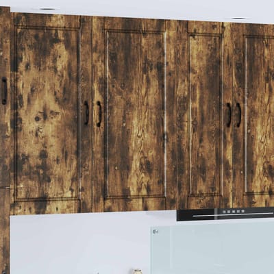 vidaXL - Wandkast - PORTO - Rook - Eiken - 50 - x - 31 - x - 100 - cm - Bewerkt - hout
