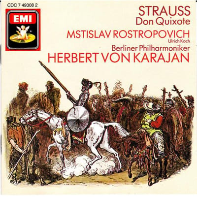 CD STRAUSS ROSTROPOVICH KARAJAN BPO Don Quixote 7493082 EMI 1987 Japan Klassiek Gebruikt black