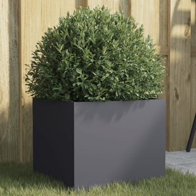 vidaXL - Plantenbak - 32x30x29 - cm - staal - antracietkleurig