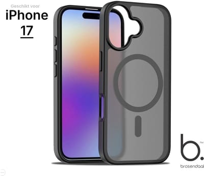 Brosendaal Hoesje - Geschikt voor Apple iPhone 17 – Mat Zwart – MagSafe-compatibel Telefoonhoesje – Ultradun en maximale Valbescherming