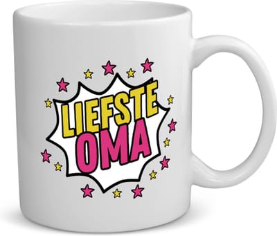 Akyol - liefste oma koffiemok - theemok - Oma - een oma die heel lief is - cadeautje voor oma - liefste ooit - verjaardagscadeau - kado - gift - geschenk - verrassing - 350 ML inhoud