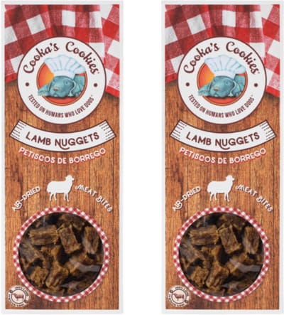 Cooka’s Cookies - Hondensnack Voordeel- Lamb Nuggets – 2-pack (2x60g) | 100% natuurlijke lamssnack hond | Rijk aan eiwit, calcium & magnesium