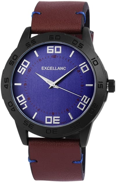 EXCELLANC Herenhorloge imitatieleer zilverkleurig, mineraalglas