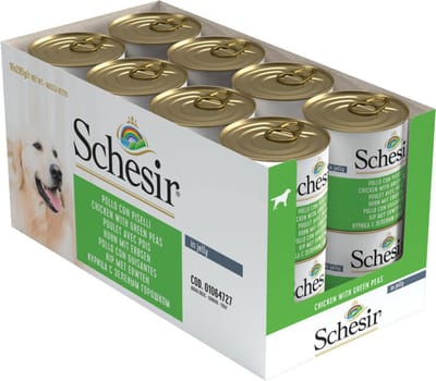 16x Schesir Hondenvoer Kip Erwten in Gelei 285 gr