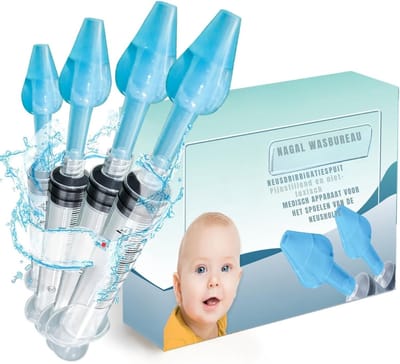 REN® Neusdouche - Neusdouche Volwassenen - 4 olijven voor de neuswas, 2 maxi-spuiten, 20 ml - Transparant - 24cm x 24cm x 3cm