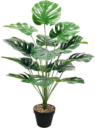 Dailygoods- Kunstplant 75 cm - Kunstpalm - Kunstplanten voor binnen - Kunstplanten voor buiten - Decoratie voor woonkamer - UV-bestendig - Kunstboom