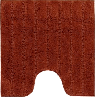 Casilin WC-mat Antislip California - 59x59cm - Met Uitsparing - Vierkante Badmat - Waterabsorberend - Wasbaar en Sneldrogend - 100% Katoen - Terracotta, Oranje