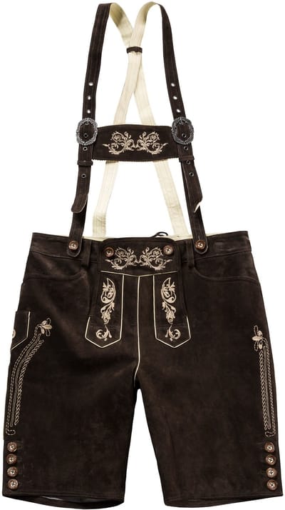 JP 1880 - Heren - Traditionele broek echt leer borduurwerk - Mahoniebruin - Maat 70