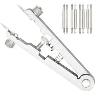 Horlogeveertang-gereedschapsset Spring Bar-pincetgereedschap voor horlogebandjes Bandverwijdering Reparatieset Horlogereparatiegereedschap zilver