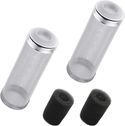 Allecto Plus - Filternetten voor aquariumfilter, roestvrijstalen inlaat- en uitlaatbescherming - 2 stuks