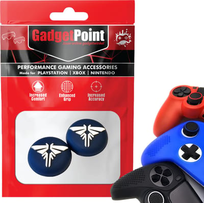 Gadgetpoint - Thumb Grips voor PlayStation, PS5, Xbox X/S, One & Switch Pro Controller - Gaming Thumbgrips - Performance Anti-Slip Thumbsticks - Bescherming Accessoires - Angel - Blauw/Wit